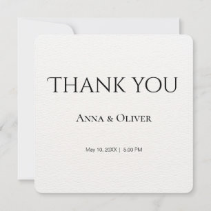 Tarjeta De Agradecimiento Boda minimalista simple blanca personalizable