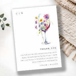 Tarjeta De Agradecimiento Boda mínimo de acuarela de vidrio floral