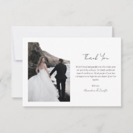 Tarjeta De Agradecimiento Boda mínimo de fotografía moderna