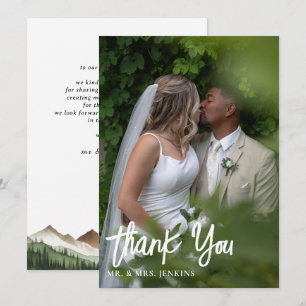Tarjeta De Agradecimiento Boda Mínimo de Montaña