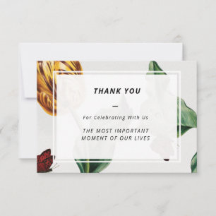 Tarjeta De Agradecimiento Boda Mínimo Moderno De Tulipanes Florales Gracias 