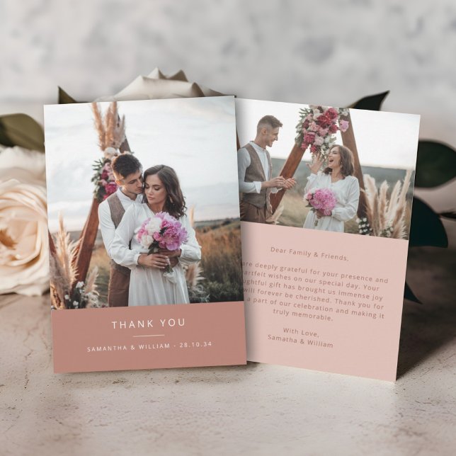 Tarjeta De Agradecimiento Boda mínimo simple gracias 2 imágenes (Subido por el creador)