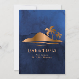 Tarjeta De Agradecimiento Boda Mística Tropical Rústica en la Isla