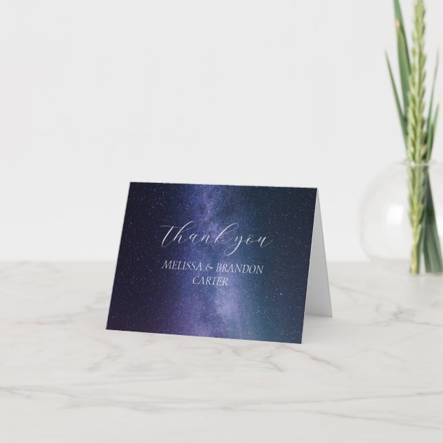 Tarjeta De Agradecimiento Boda místico del Universo de Galaxy Gracias (Anverso)
