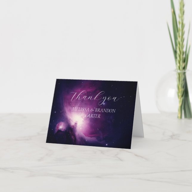 Tarjeta De Agradecimiento Boda místico del Universo de Galaxy Gracias (Anverso)