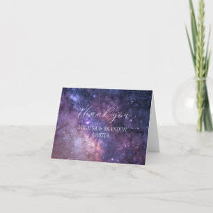 Tarjeta De Agradecimiento Boda místico del Universo de Galaxy Gracias