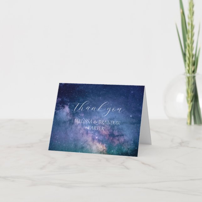 Tarjeta De Agradecimiento Boda místico del Universo de Galaxy Gracias (Anverso)