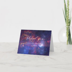 Tarjeta De Agradecimiento Boda místico del Universo de Galaxy Gracias