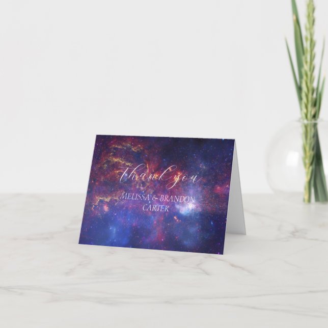 Tarjeta De Agradecimiento Boda místico del Universo de Galaxy Gracias (Anverso)