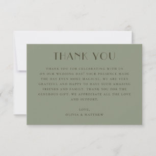 Tarjeta De Agradecimiento Boda moderna al aire libre en el jardín Elegante