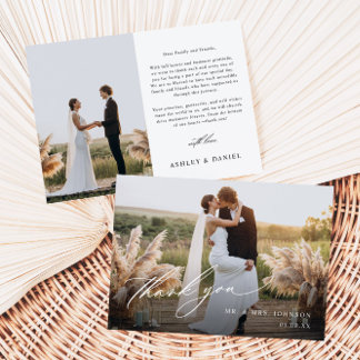 Tarjeta De Agradecimiento Boda Moderna Boho