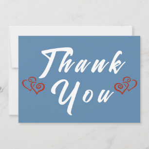 Tarjeta De Agradecimiento Boda Moderna Boho Azul Polvoriento