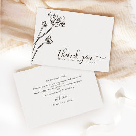 Tarjeta De Agradecimiento Boda Moderna Boho Flor Silvestre Periwinkle