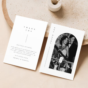 Tarjeta De Agradecimiento Boda Moderna de 3 Fotos