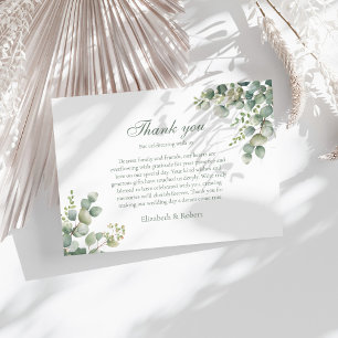 Tarjeta De Agradecimiento Boda Moderna de Eucalipto con Vegetación