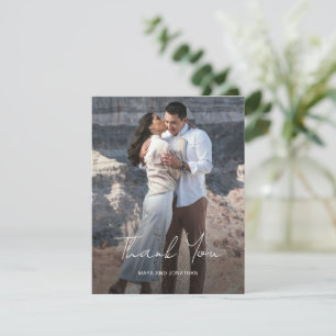Tarjeta De Agradecimiento Boda moderna de foto elegante