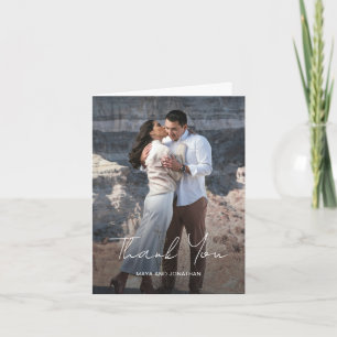 Tarjeta De Agradecimiento Boda moderna de foto elegante
