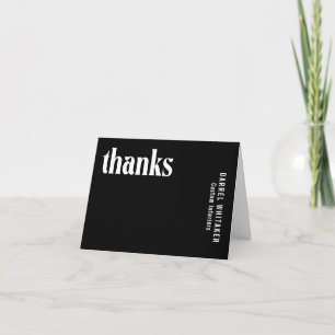 Tarjeta De Agradecimiento Boda moderna de rubí negro