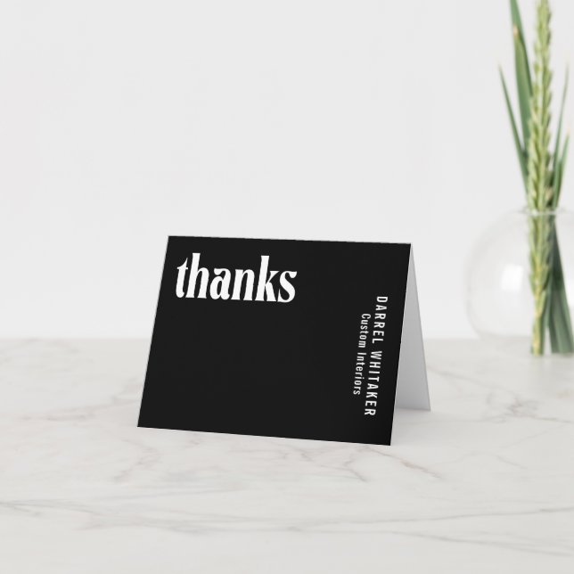 Tarjeta De Agradecimiento Boda moderna de rubí negro (Anverso)