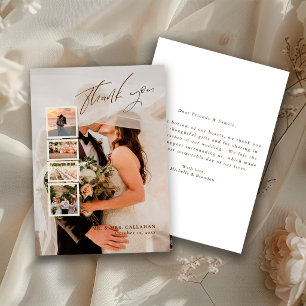 Tarjeta De Agradecimiento Boda moderna elegante