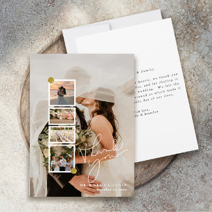 Tarjeta De Agradecimiento Boda moderna elegante
