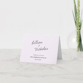 Tarjeta De Agradecimiento Boda moderna elegante de lila