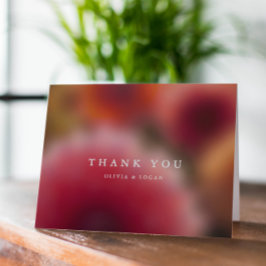 Tarjeta De Agradecimiento Boda moderna elegante de verano y otoño con desenf