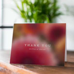 Tarjeta De Agradecimiento Boda moderna elegante de verano y otoño con desenf