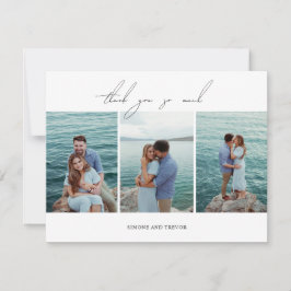 Tarjeta De Agradecimiento Boda moderna foto en blanco y negro limpia