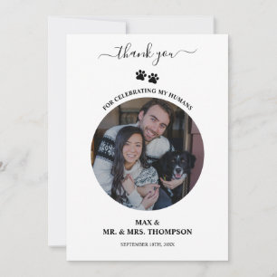 Tarjeta De Agradecimiento Boda Moderna Foto Pareja Perro Mascota Mis Humanos