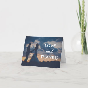Tarjeta De Agradecimiento Boda Moderna Foto Simple