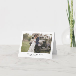 Tarjeta De Agradecimiento Boda Moderna Minimalista Simple Fotografía