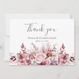 Tarjeta De Agradecimiento Boda moderna polvorienta rosa Thank You