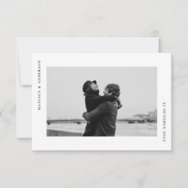 Tarjeta De Agradecimiento Boda Moderna Simple con Foto Romántica