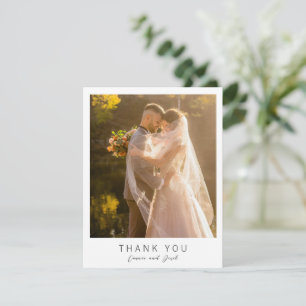 Tarjeta De Agradecimiento Boda moderna simple de fotos