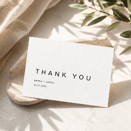 Tarjeta De Agradecimiento Boda moderna simple ultra minimalista