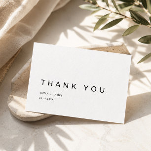 Tarjeta De Agradecimiento Boda moderna simple ultra minimalista