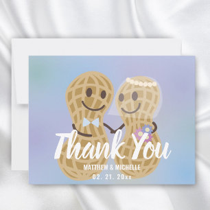 Tarjeta De Agradecimiento Boda Moderna y Elegante de Nueces Adorables
