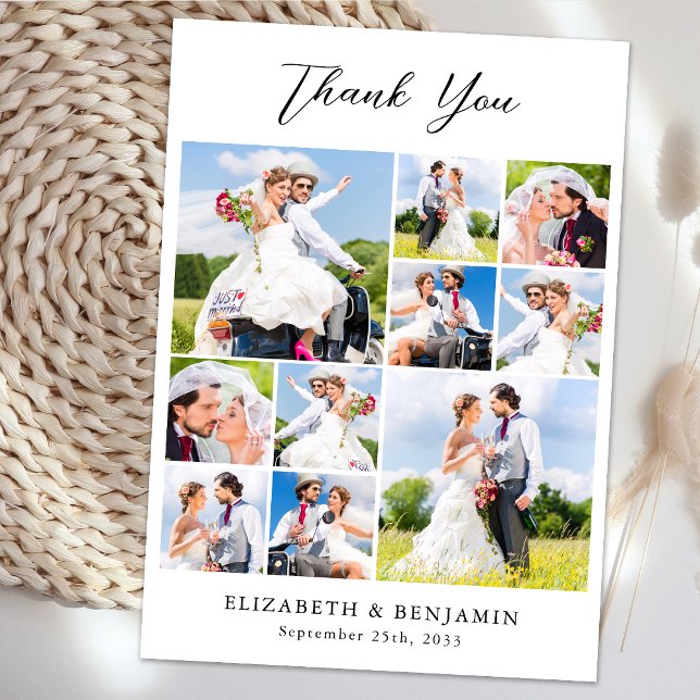 Tarjeta De Agradecimiento Boda moderno Collage de fotos Personalizado de New (Subido por el creador)