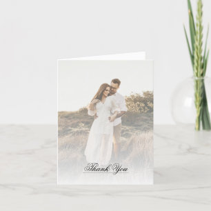 Tarjeta De Agradecimiento Boda moderno de fotografía y superposición