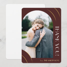 Tarjeta De Agradecimiento Boda moderno de fotos en Borgoña