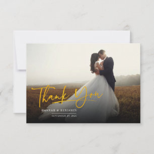Tarjeta De Agradecimiento Boda moderno de guiones fotográficos