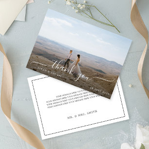 Tarjeta De Agradecimiento Boda moderno de guiones fotográficos