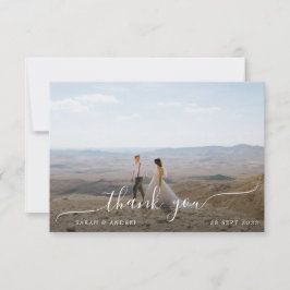 Tarjeta De Agradecimiento Boda moderno de guiones fotográficos