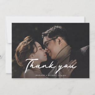 Tarjeta De Agradecimiento Boda moderno de guiones fotográficos