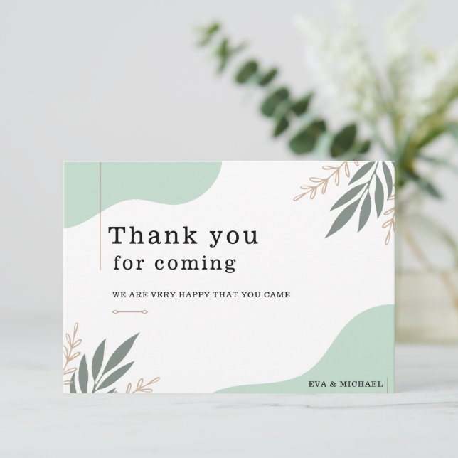 Tarjeta De Agradecimiento Boda moderno de marca personalizado (Anverso de pie)