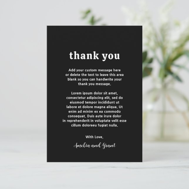 Tarjeta De Agradecimiento Boda moderno de tipo retro (Anverso de pie)