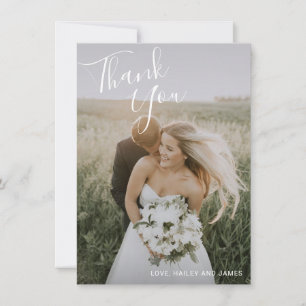 Tarjeta De Agradecimiento Boda moderno elegante fotográfico