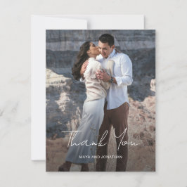 Tarjeta De Agradecimiento Boda moderno elegante fotográfico