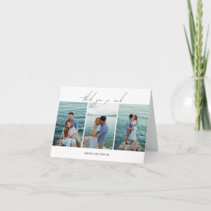 Tarjeta De Agradecimiento Boda moderno fotográfico blanco y negro limpio